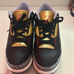 Air Jordan 3 Retro "Black Gold". Worn twice